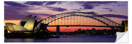 Vinilo para la pared Puesta de sol sobre el puerto de Sydney, Australia