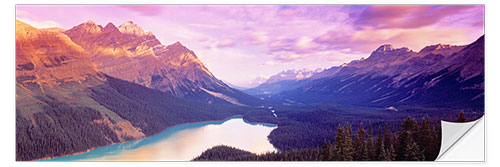 Selvklebende plakat Pastell nyanser på Peyto Lake i Canada