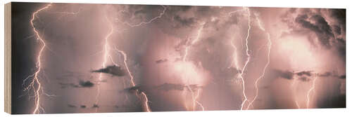 Wood print Lightning and thunder I