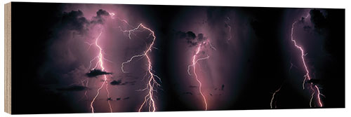 Hout print Lightning and thunder II