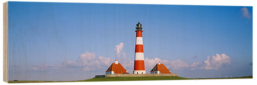 Holzbild Leuchtturm Westerheversand