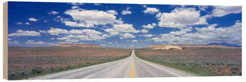 Wood print Highway through the desert, Utah