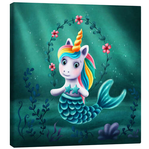 Canvas print Little mermaid unicorn