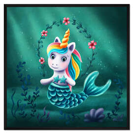 Gerahmter Kunstdruck Kleines Meer-Einhorn