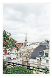 Plakat Balkon udsigt over Paris