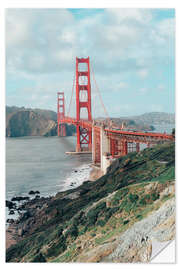 Selvklebende plakat Golden Gate Bridge, San Francisco