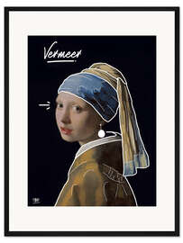 Gerahmter Kunstdruck Das Mädchen mit dem Perlenohrgehänge