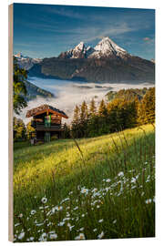 Holzbild Frühling in Berchtesgaden