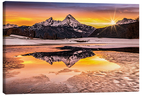 Canvas print Sunrise at Berchtesgaden