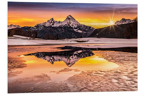 Foam board print Sunrise at Berchtesgaden