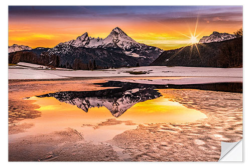 Vinilo para la pared Amanecer en Berchtesgaden