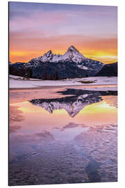 Alubild Sonnenaufgang am Watzmann