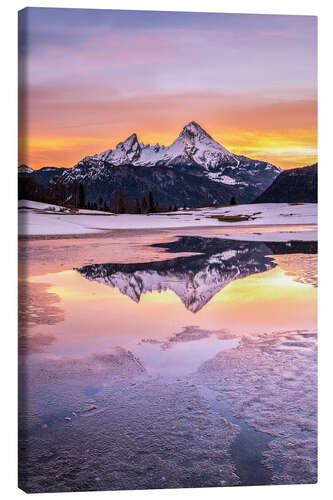 Leinwandbild Sonnenaufgang am Watzmann