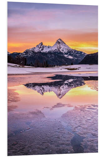 Foam board print Sunrise at Watzmann