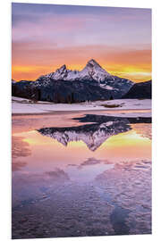 Foam board print Sunrise at Watzmann