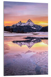 Tableau en plexi-alu Lever du soleil sur le Watzmann