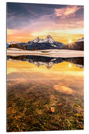 Tableau en plexi-alu Reflet du Watzmann au coucher du soleil