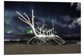 Magnettafel Polarlicht über Reykjavik