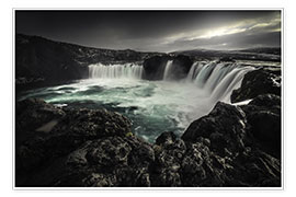 Poster Godafoss-Wasserfall in Island