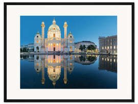 Gerahmter Kunstdruck Karlsplatz, Wien