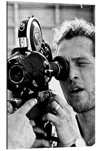 Stampa su alluminio Paul Newman con cinepresa