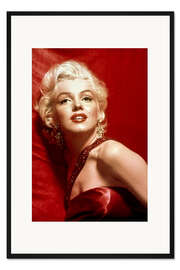 Gerahmter Kunstdruck Marilyn Monroe - rotes Kleid