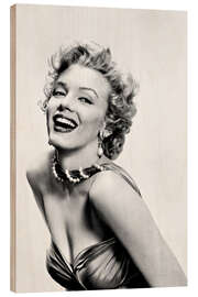 Wood print Marilyn Monroe - Smiling