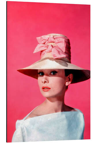 Aluminium print Audrey Hepburn - pink