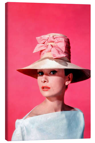 Quadro em tela Audrey Hepburn - rosa