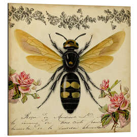 Magnettafel Biene im Rosengarten I