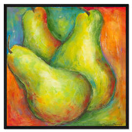 Gerahmter Kunstdruck Abstrakte Früchte - Birnen I