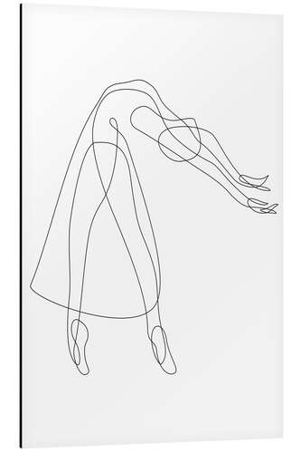 Aluminium print Ballet Dancer - Lineart