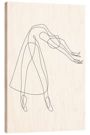 Wood print Ballet Dancer - Lineart