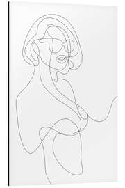 Aluminium print Woman with sunglasses - lineart