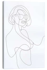 Canvas print Woman with sunglasses - lineart