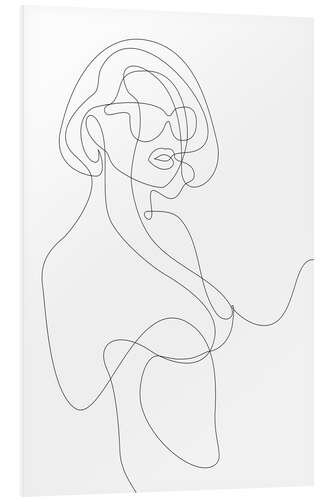 PVC print Woman with sunglasses - lineart