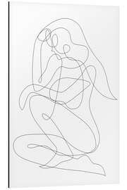 Magnettafel Nachdenkliche Frau - Lineart