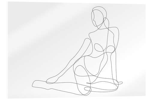 Acrylic print Sitting woman - lineart