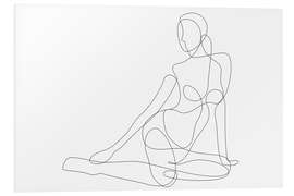 Foam board print Sitting woman - lineart