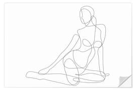 Wall sticker Sitting woman - lineart