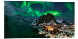 Foam board print Northern lights in Lofoten, Norway