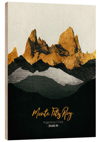 Wood print Monte Fitz Roy