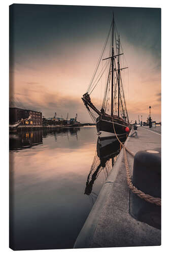 Canvas print Wismar harbor I