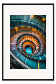 Gerahmter Kunstdruck Wendeltreppe Vatikan, Rom