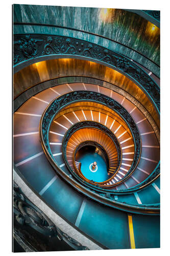 Tableau en plexi-alu Escalier en colimaçon au Vatican, Rome