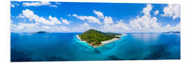 Foam board print Seychelles panorama aerial view