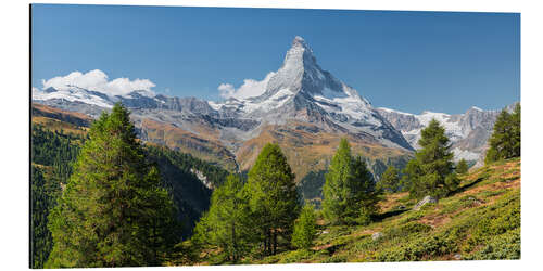 Aluminium print View of the Matterhorn