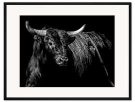 Gerahmter Kunstdruck Rodeobulle