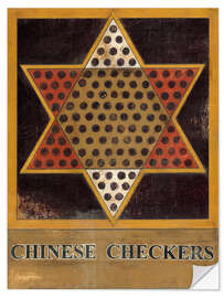 Selvklebende plakat Chinese Checkers