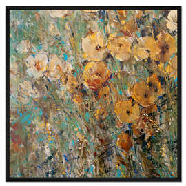 Gerahmter Kunstdruck Bernsteinfarbiges Mohnfeld I